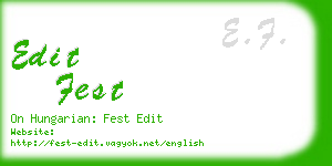 edit fest business card